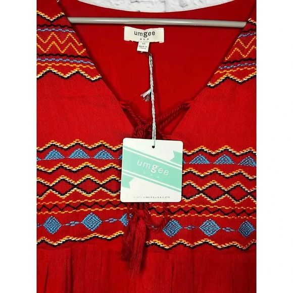 NWT Umgee red boho dress, size M. - Picture 8 of 10
